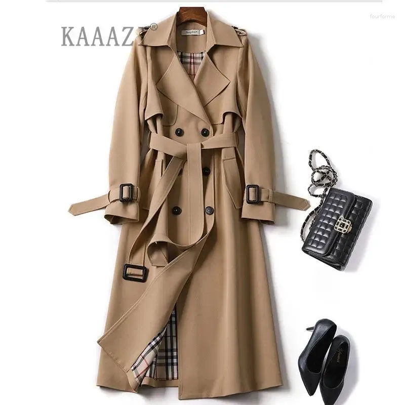 Trench da donna Abito lungo a camicia invernale Cappotto frangivento marrone da donna Coreano Plus Capispalla casual di grandi dimensioni Moda ispessimento