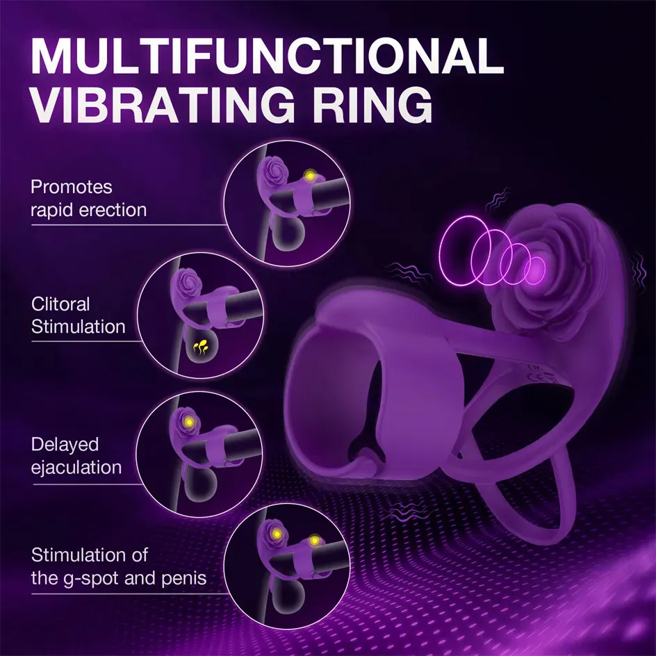 Vibrating Couples Ring: Rose Shaped Stimulator With... From Zhengrui03,  $20.82 | DHgate.Com