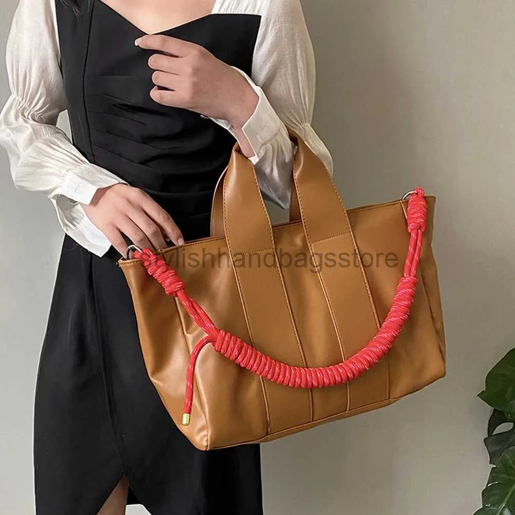 Sacs à bandoulière marque de luxe sac à main de haute qualité pour femmes grande capacité sac d'âme couleur unie large bande en cuir PU souple sacs à main pour femmestylishhandbagsstore