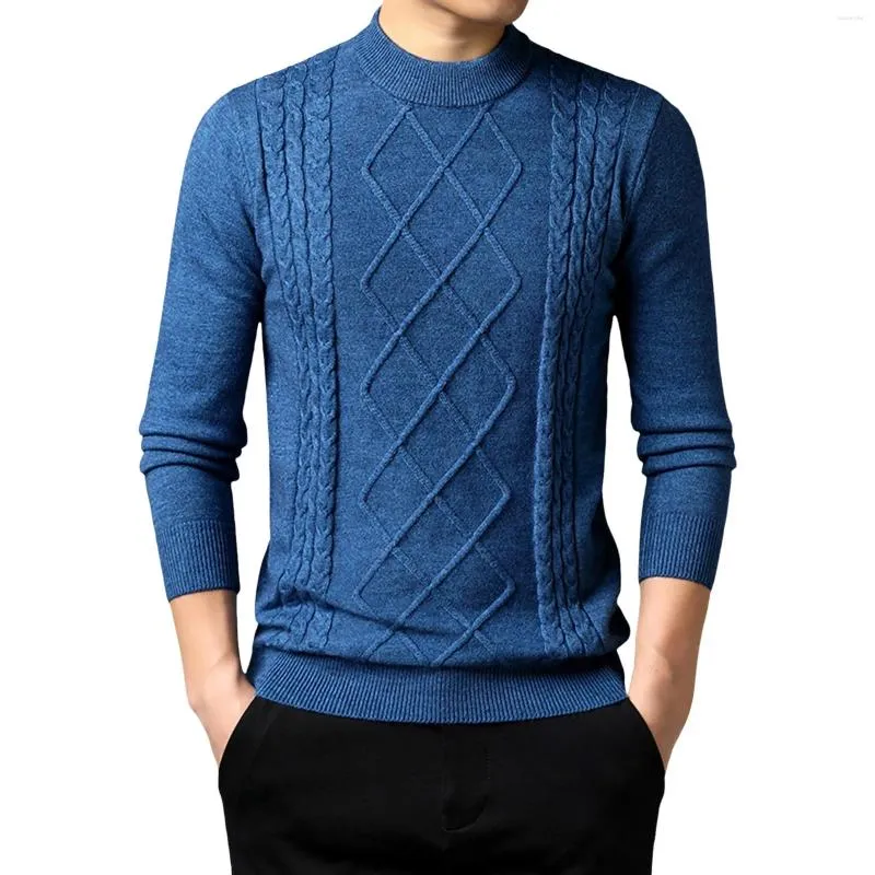 Erkek Sweaters Yuvarlak Boyun Sökü Örme Elmas Kontrol Deseni Sıradan Çok Yok Düzey Partılı Damalı Sıcak Kinit Giyim