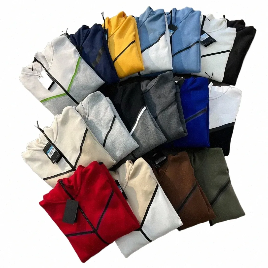 новый сезон Tech Fleece Высококачественные мужские брюки Дизайнерские толстовки с капюшоном Куртки Sports Space Хлопковая толстовка с капюшоном на молнии f8vF #