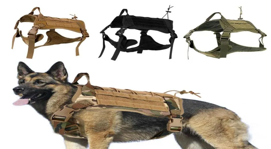 Tactische Hondentuiglijn Set Militair Geen Trek Huisdier Training Vest Halsbanden Voor Middelgrote Honden Outdorr Wandelen Molle Loodborst St3979785