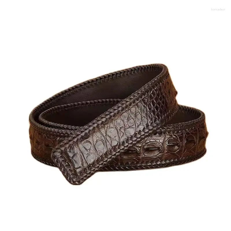 Belts 2023 Men High Quality Genuine Leather Belt Luxury Designer Crocodile Skin Fashion Strap Male For Man Pdd005