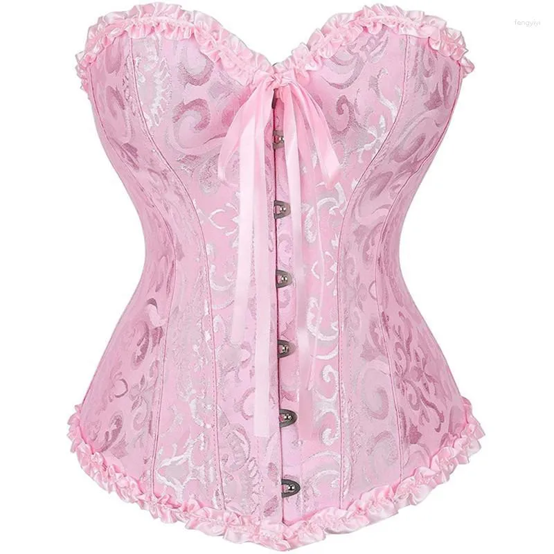 Bustiers Corsets haut sexy grande taille Lingerie gothique surbuste Corselete pour femmes brocart Burlesque Vintage CostumesBustiers