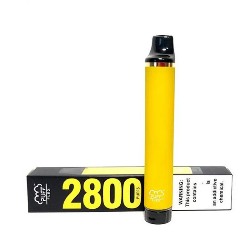 Auténtico Puff 2800 QST Flex E Cigarrillo Flex E Kit de inicio 2800 Puffes 2% 5% Vapor desechable Pen 850mAh 8 ml Costridges pre-rellenos Cartuchos de es Vaporizadores