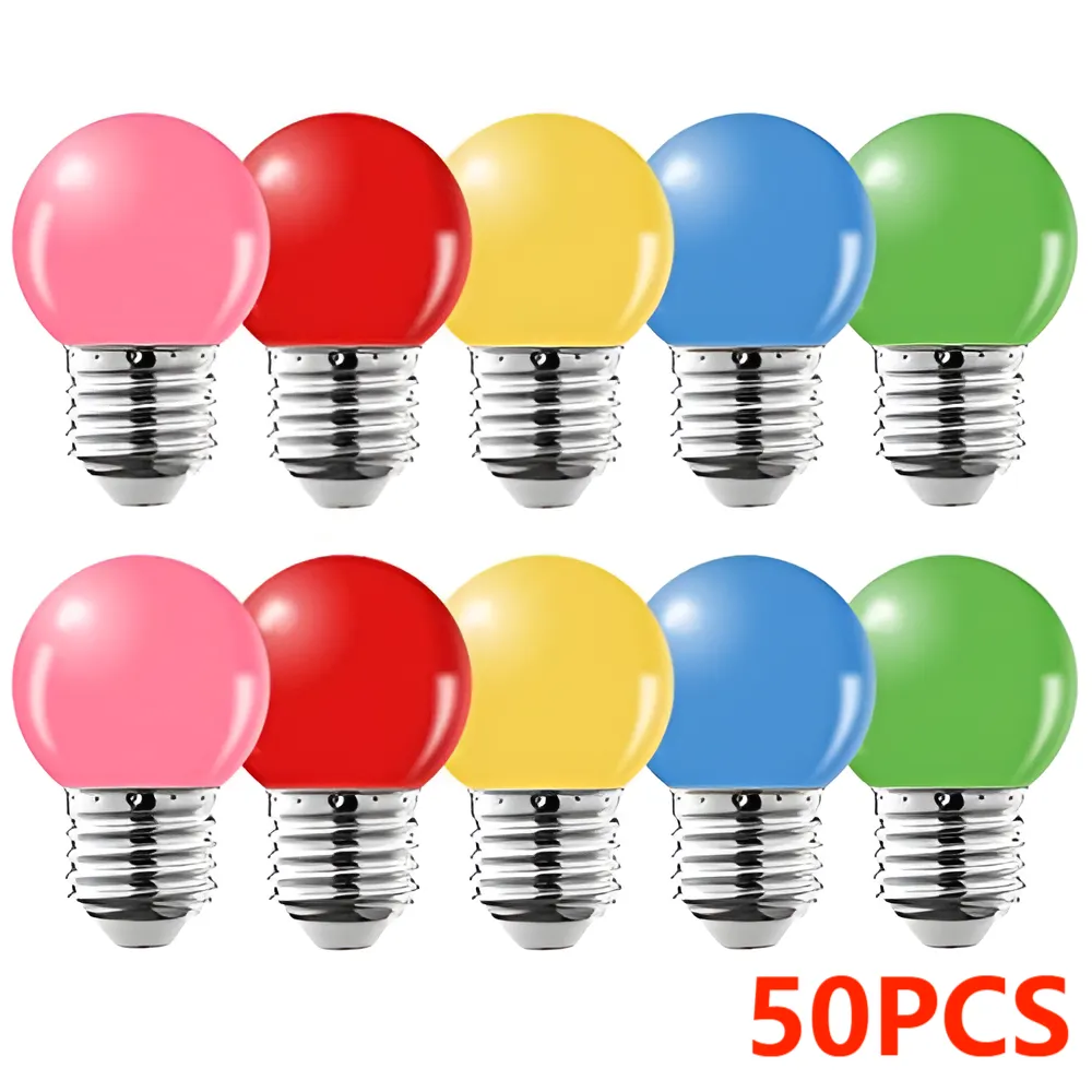 50pcs E27 B22 3W 220V LED Bulbo colorido lâmpada real Filtro de ledes de ledes led de lâmpada LED RGB BOMBILLA