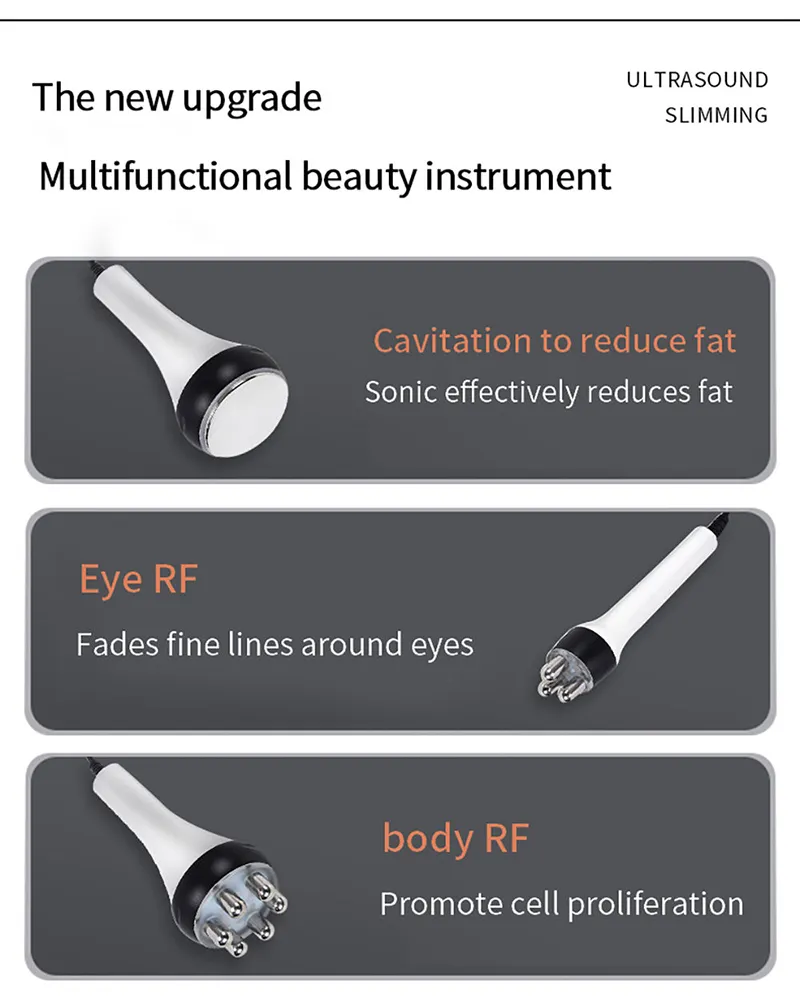 Portable 3 In 1 Body Lipo Cavi RF 40K Cavitation Slimming Machine Home ...