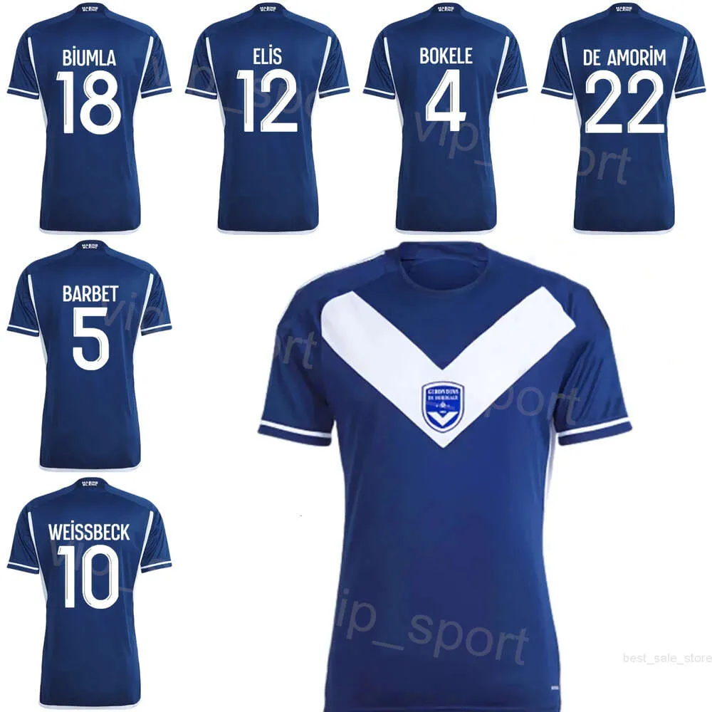 Girondins de Bordeaux Soccer 5 YoAnn Barbet Jerseys 23-2024 Club 13 Rafal Strakek 20 Pedro Diaz 30 Zuriko Davitashvili 10 Zestawy do koszuli piłkarskiej Gaetan Weissbeck