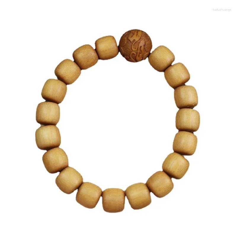 Strand Indonesien teak sandelträ gammal stil pärla snidat svart köttarmband