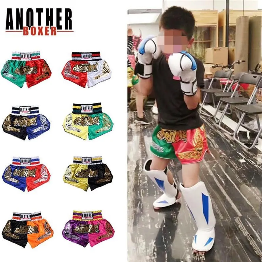 Crianças homens mulheres boxe shorts troncos impressão de secagem rápida kickboxing luta grappling pant tigre muay thai men's297o