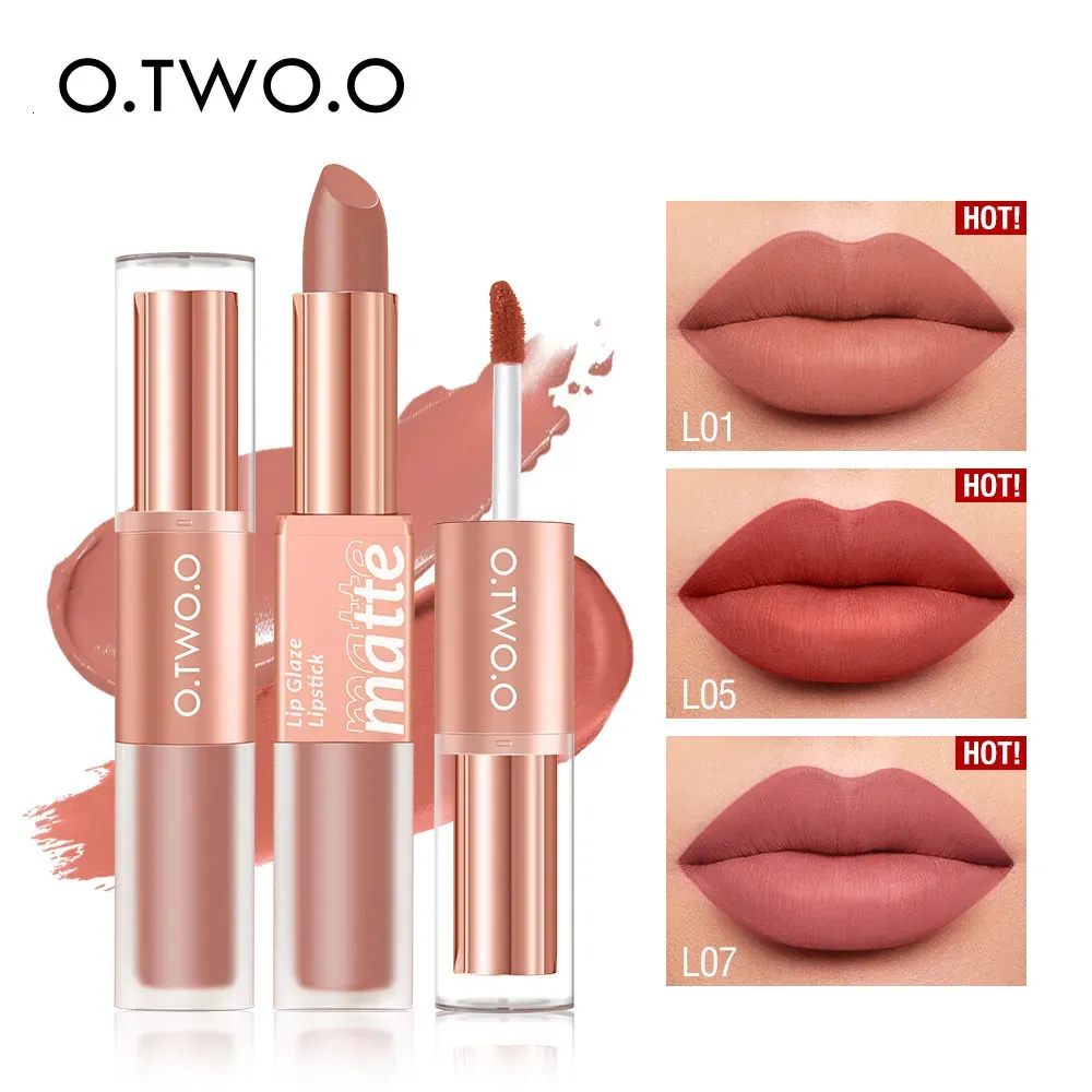 Lippenstift OTWOO 12 Farben Lipgloss 2 in 1 Tönung Wasserdicht Lang anhaltende Feuchtigkeit Rot Matt Make-up für Frauen 231027