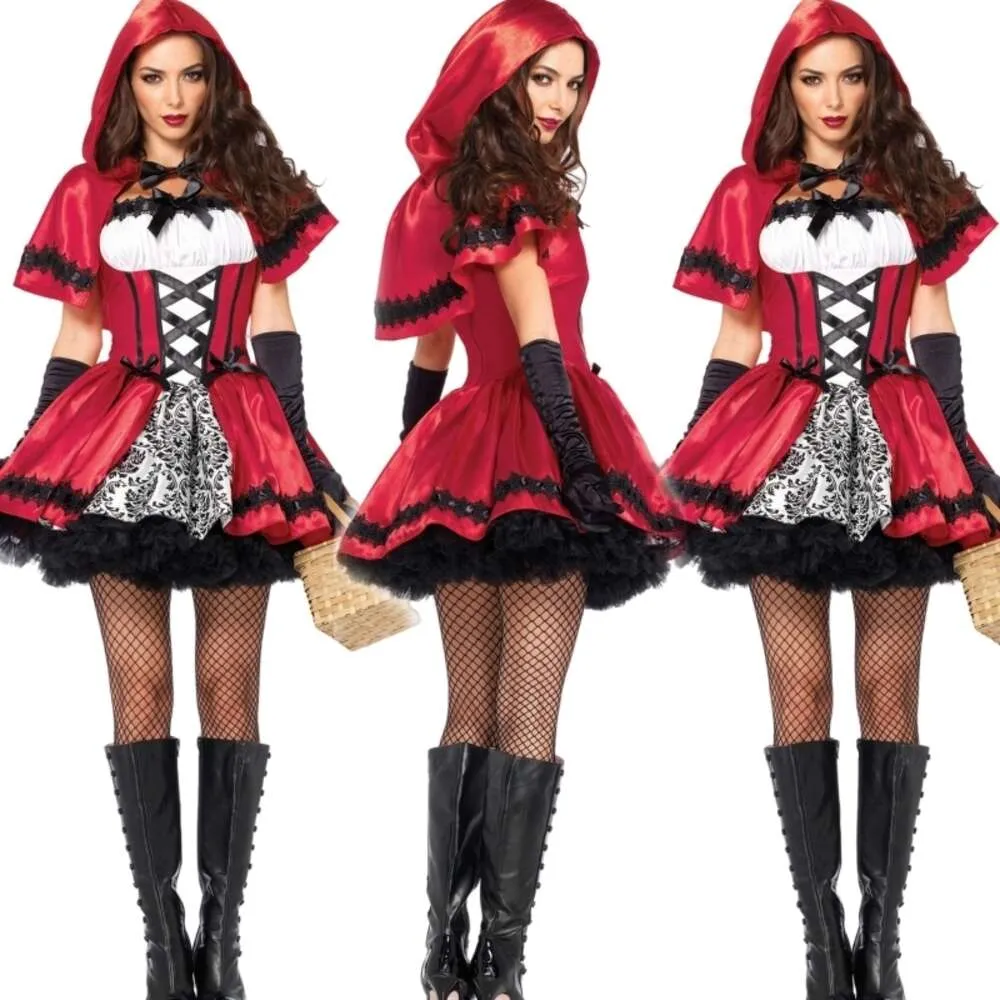 Halloween kostymer cosplay kostym halloween kostym liten röd ridning huva sexig drottning prinsessan uniform spelspel uniform