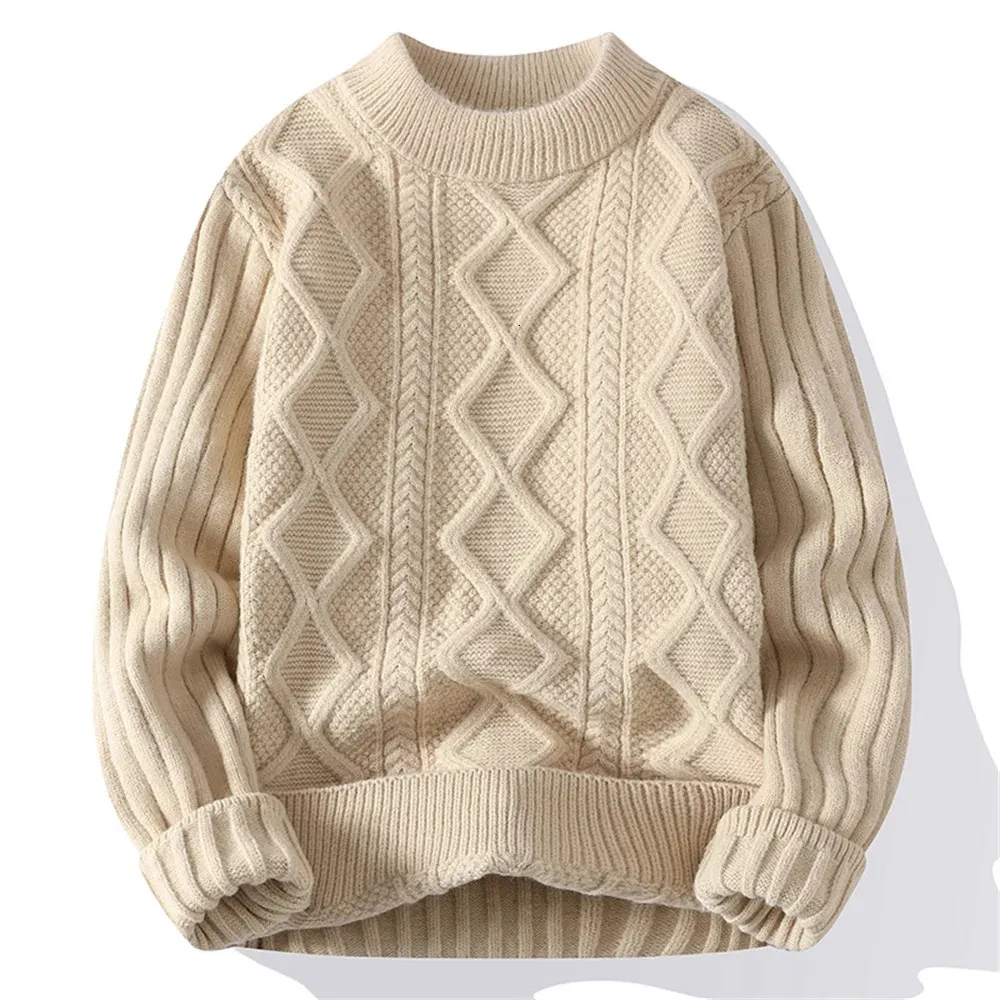 Мужские свитера, мужские белые свитера с круглым вырезом, одежда, зимний винтажный свитер, мужские пальто, однотонный полосатый пуловер, мужская водолазка, осень, S-3XL 231026