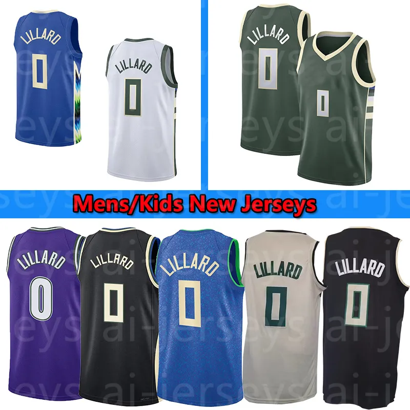 Jerseys de basquete 0 Lillard costurou homens jovens crianças size s m l xl 2xl