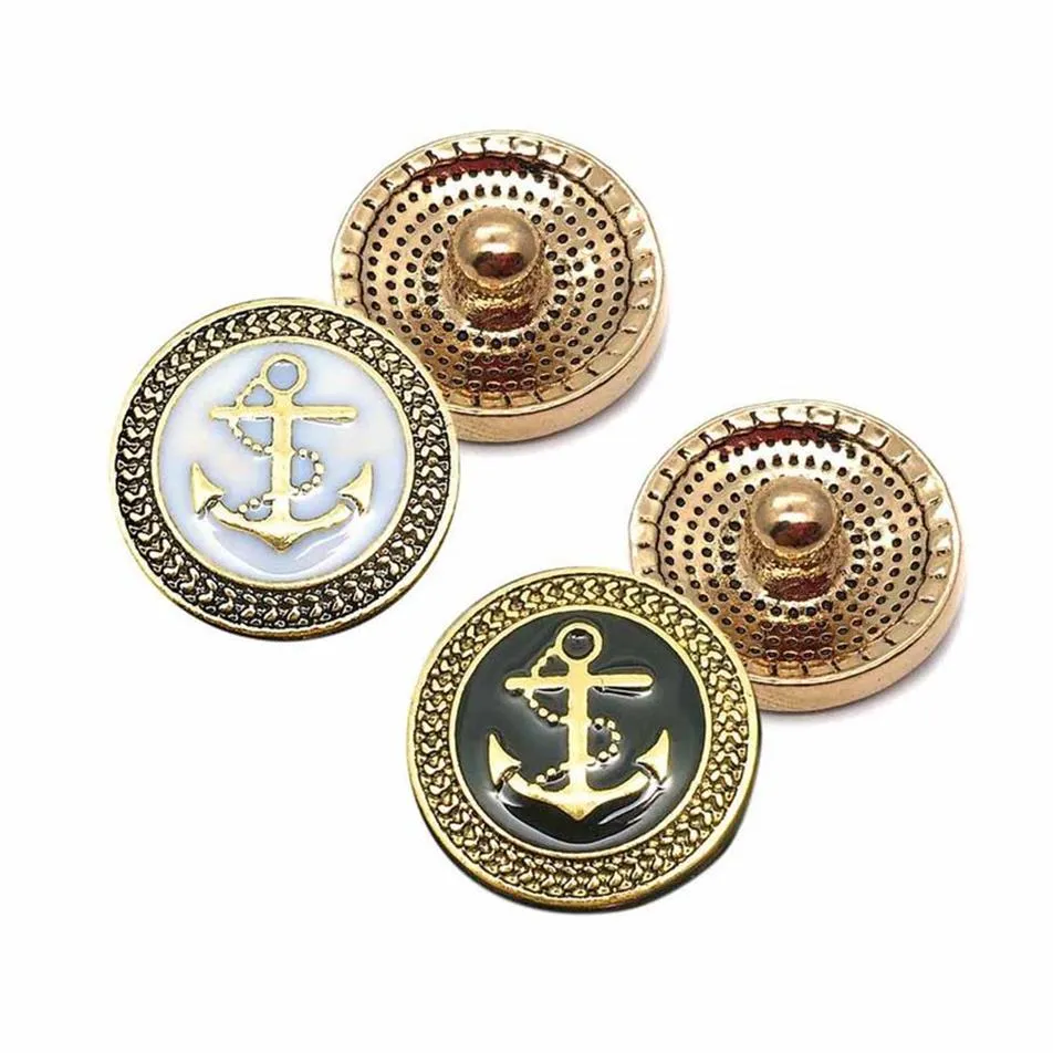 Bottone a pressione in metallo con strass di alta qualità w291 Anchor 18mm per gioielli collana braccialetto per donne Accessori moda2268