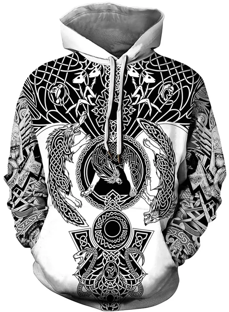 Maßgeschneiderte Hoodies Sweatshirts Street Animal3D Digitaldruck Herren Kapuzenpullover Mode Lässig