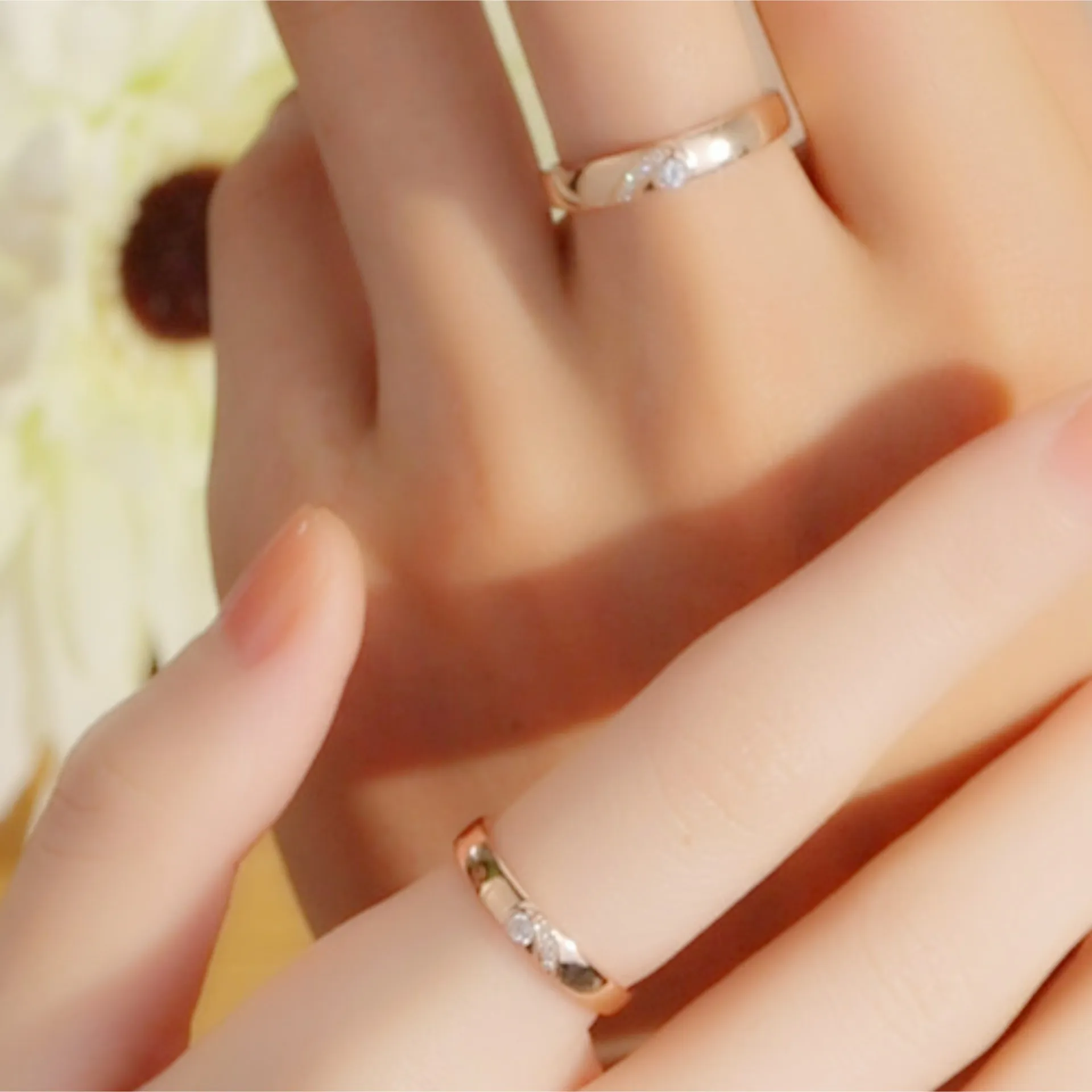 Pasujące pierścienie obietnicy dla par Love You Forever Wedding Sets dla niego i jej pół serca Pierścienie mosiężne 18k złoto AAA Regulowane pierścień cyrkon