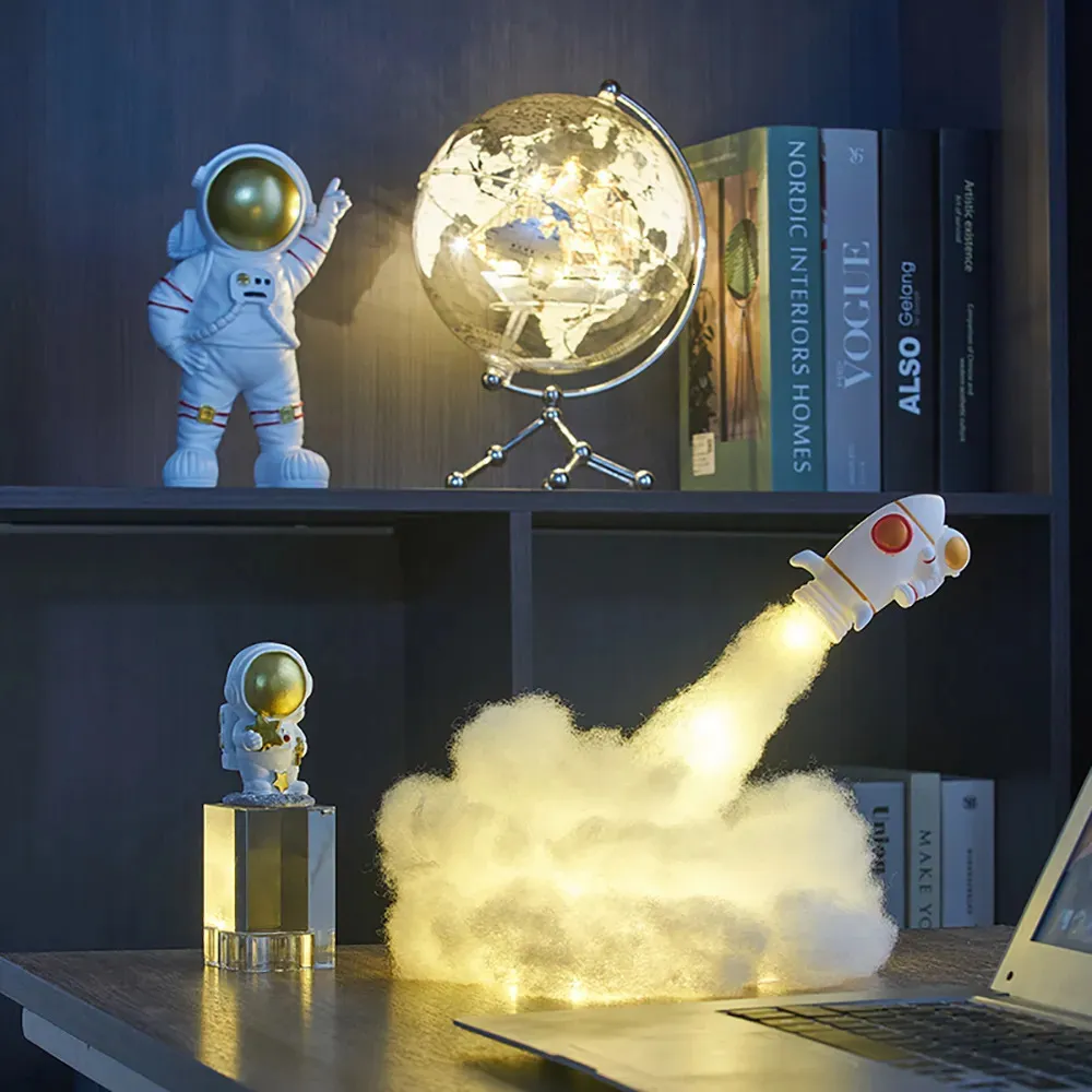 Obiekty dekoracyjne figurki urocze statua żywica astronauta rzeźba domowy wystrój spaceman miniaturowe ozdoby stołowe kreatywne rzemiosło prezent dla dzieci