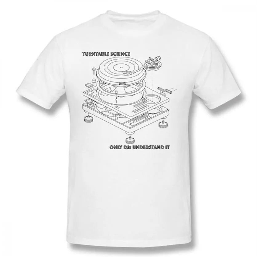 Tyburn Technics Draaitafel T-shirt Wetenschap-Mode Korte Mouw Tee 100 Procent Katoen Plus Size T-shirt Heren T-shirts302e