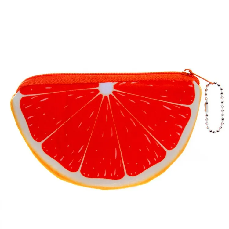 fashion orange watermelons semicircle Wallets 3D ladies purse soft printing fruit bags children clothes pouch for kids gift TO482