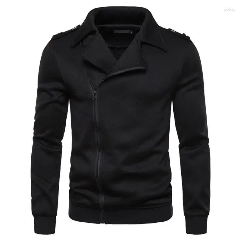 Hoodies masculinos 2023 outono/inverno produto oblíquo frente cardigan polo cor sólida camisola moda fino ajuste casaco