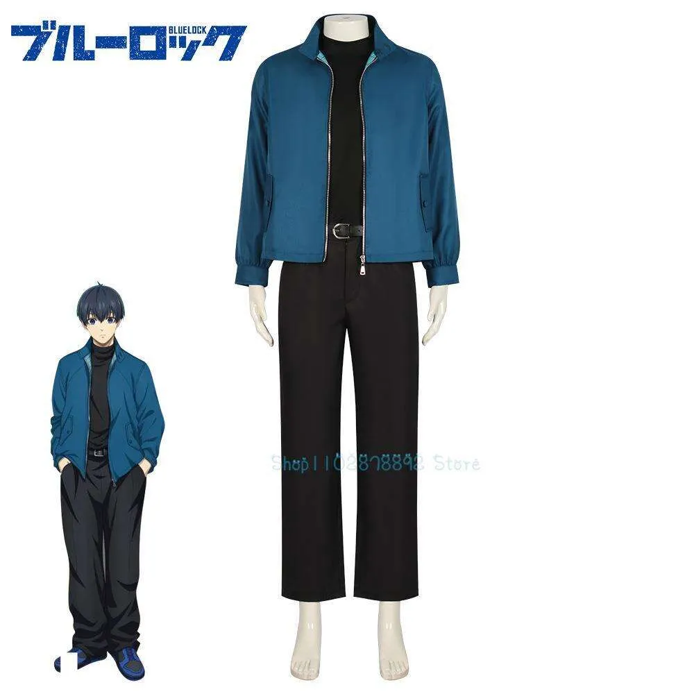Isagi Yoichi Cosplay Costume Set Blue Lock, Tops And Pants For Anime ...