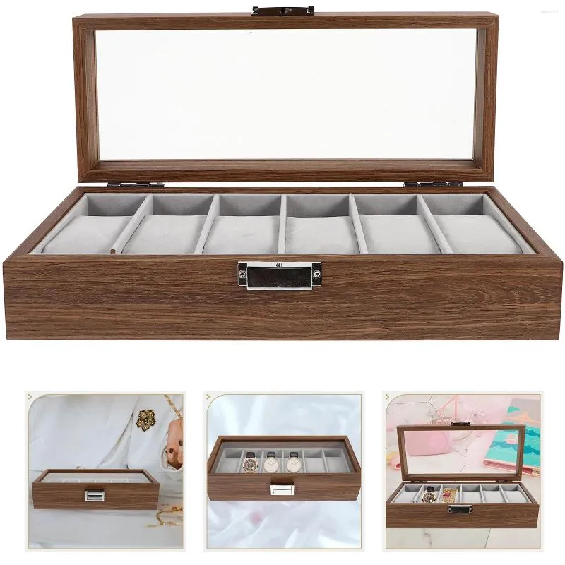 Watch Boxes Display Box Wooden Watches Jewelry Storage Case Organizer Outdoor Holder Container Decorative Travel