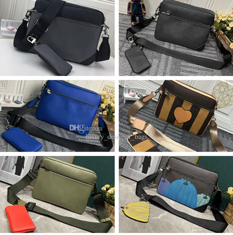 Luxury Sacs de Messager Trio Messenger Bag Men Crossbody Bags with Clutch 3 Piece Fashion Pochette Purse Mens Designer Messenger Bag Boodschapper Man Shoulder Bags