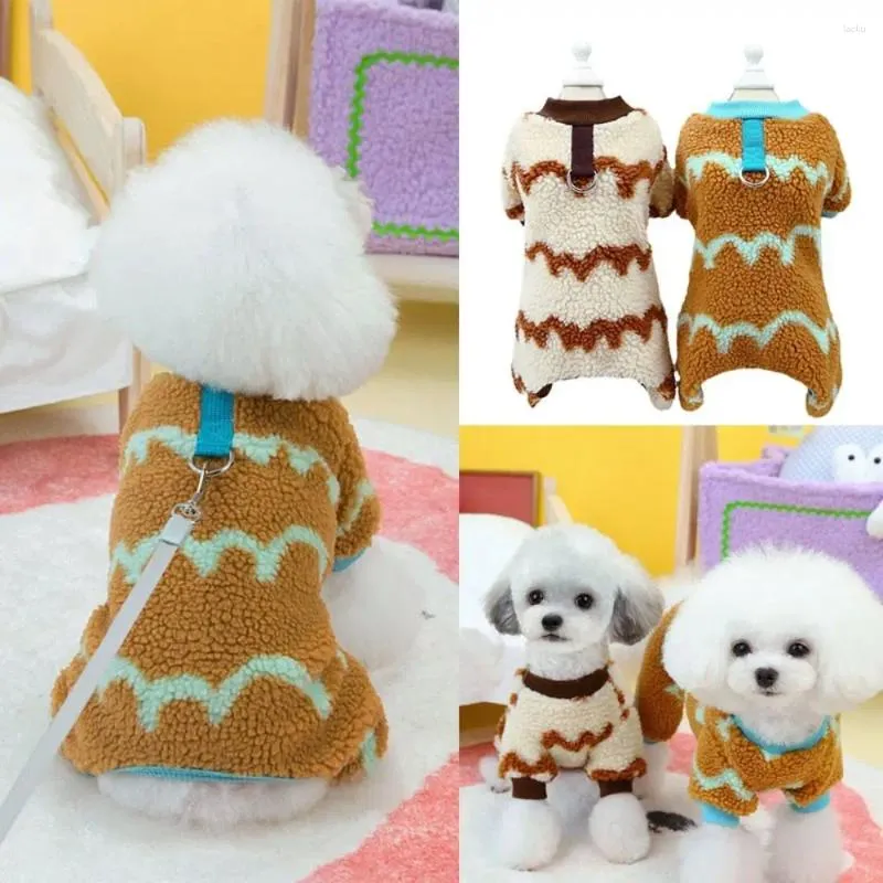 Dog Apparel Winter Warm Jumpsuit Pet Accessories Jacket Coral Fleece Puppy Coat Towable Sweater Cat Pullover Small Medium