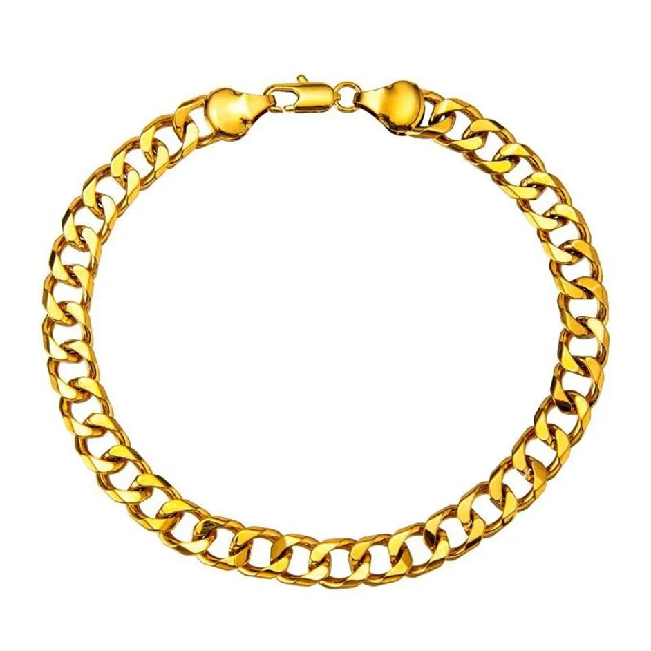 Anklets Chunky 7mm kubansk länkkedja Guldfärg Vit färg Anklet 9 10 11 tum Ankelarmband för kvinnor Män vattentät22A