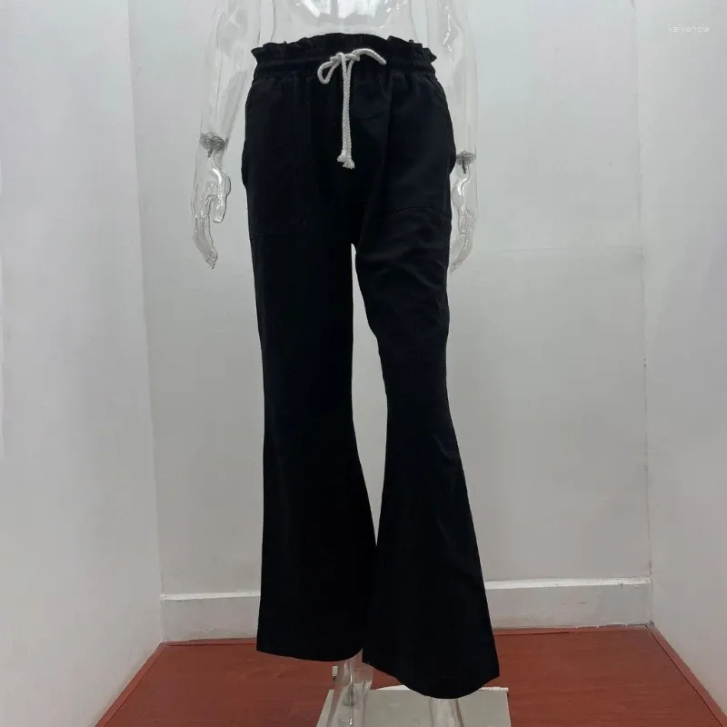 Primavera calças femininas calças impressas casual cintura