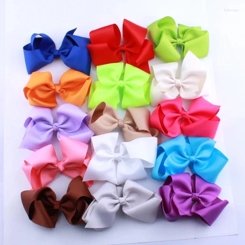 Dekorativa blommor 10st 14 cm högkvalitativa Big Grosgrain Ribbon Bow for Hair No Clips Bowknot Pinwheel Bows Artificial