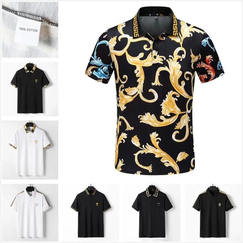 Designer Men's polo black and white Multi-style Shirt T-shirt Summer casual embroidery Beauty Head brand pattern cotton High 214Q