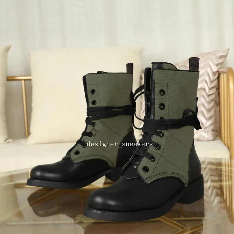 Bota de deserto com plataforma Laureate de luxo preto exército verde estampado botas de tornozelo moda feminina botas martin confortáveis sapatos casuais de grife para mulheres com caixa