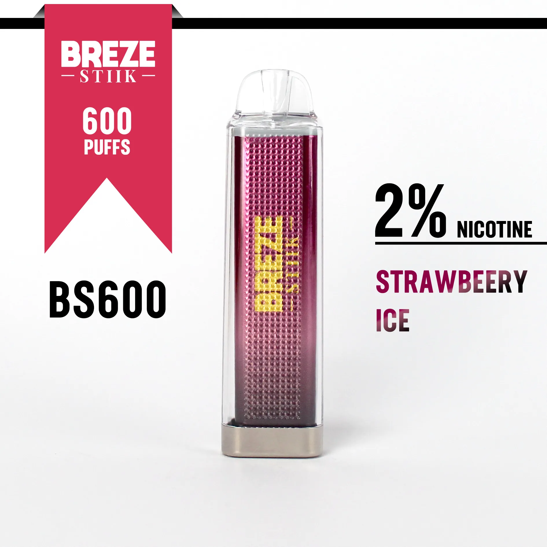 Одноразовые электронные сигареты Breze Stiik BS600 King Max Puff 600 Disposables Vape с предварительно заполненным аккумулятором емкостью 2 мл, 500 мАч, совместимым с TPD для рынка ЕС