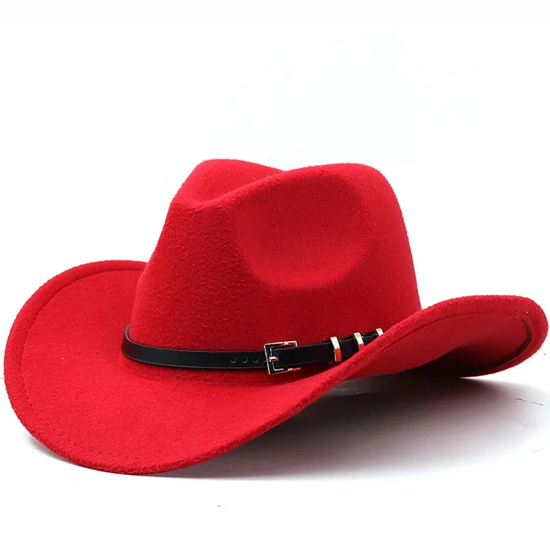 Ampla borda chapéus balde clássico cinto banda lã feltro jazz fedora chapéu mulheres unisex panamá festa trilby cowboy boné homens cavalheiro casamento 231027