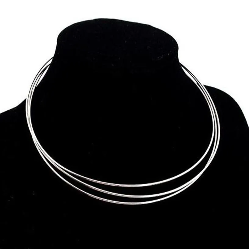 10pcs / lot argent plaqué collier collier cordon fil pour bricolage artisanat bijoux de mode cadeau 18 pouces W22 Shipp2788