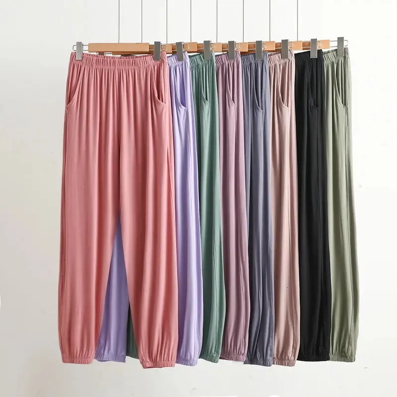 Kvinnors sömnkläder Big size Sleepwear Women's Cotton Pyjamas Pants for Women Modal Thin Loose Home Wear Bottoms Spring Summer Pijama Pants 231026