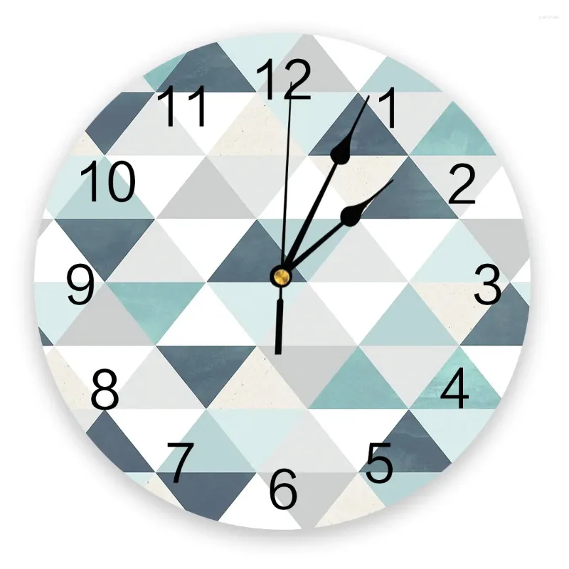 Wandklokken abstracte geometrische driehoek woondecoratie stille ronde horloges voor woonkamer keuken decor