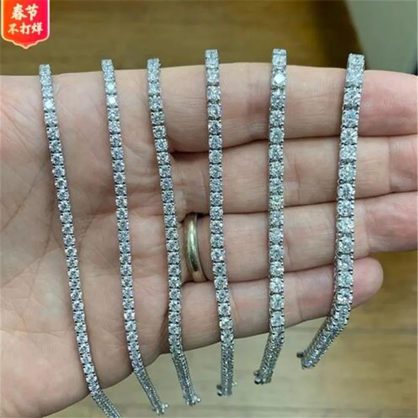 925 Sterling Zilver 3mm 4MM 5MM 17cm 19CM CZ Tennis Armband Voor Vrouwen bruiloft Mode-sieraden Hele Party Gift S56502577