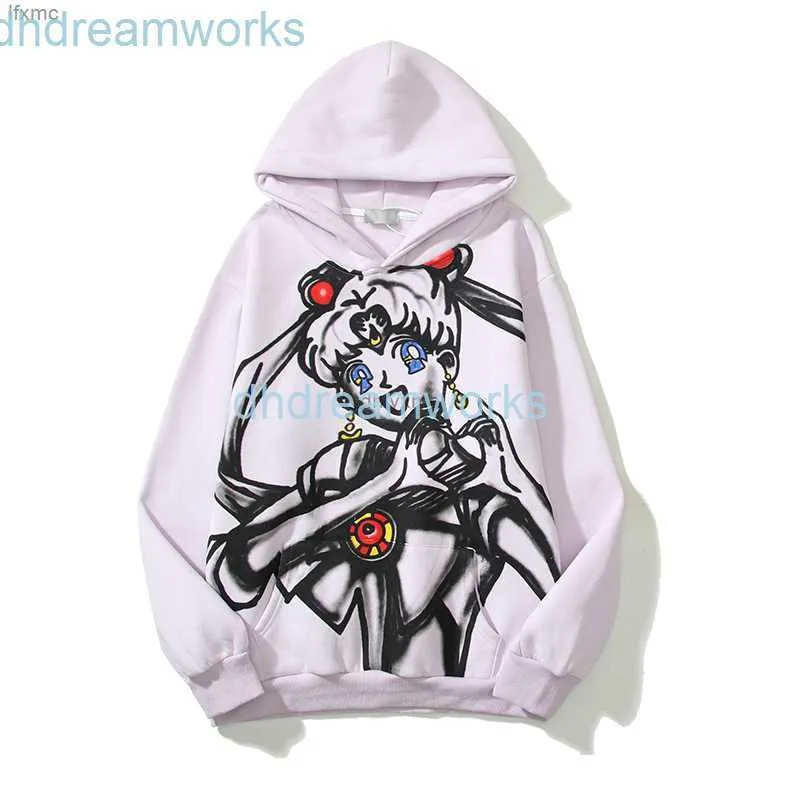 Erkek Hoodies Sweatshirts Saint Co Markalı El Boyan Graffiti Güzel Kız Savaşçı Su Buz Ayı Animasyon Anime Kapüşonlu Kazak Erkekler ve Kadınlar 9I6L H53N