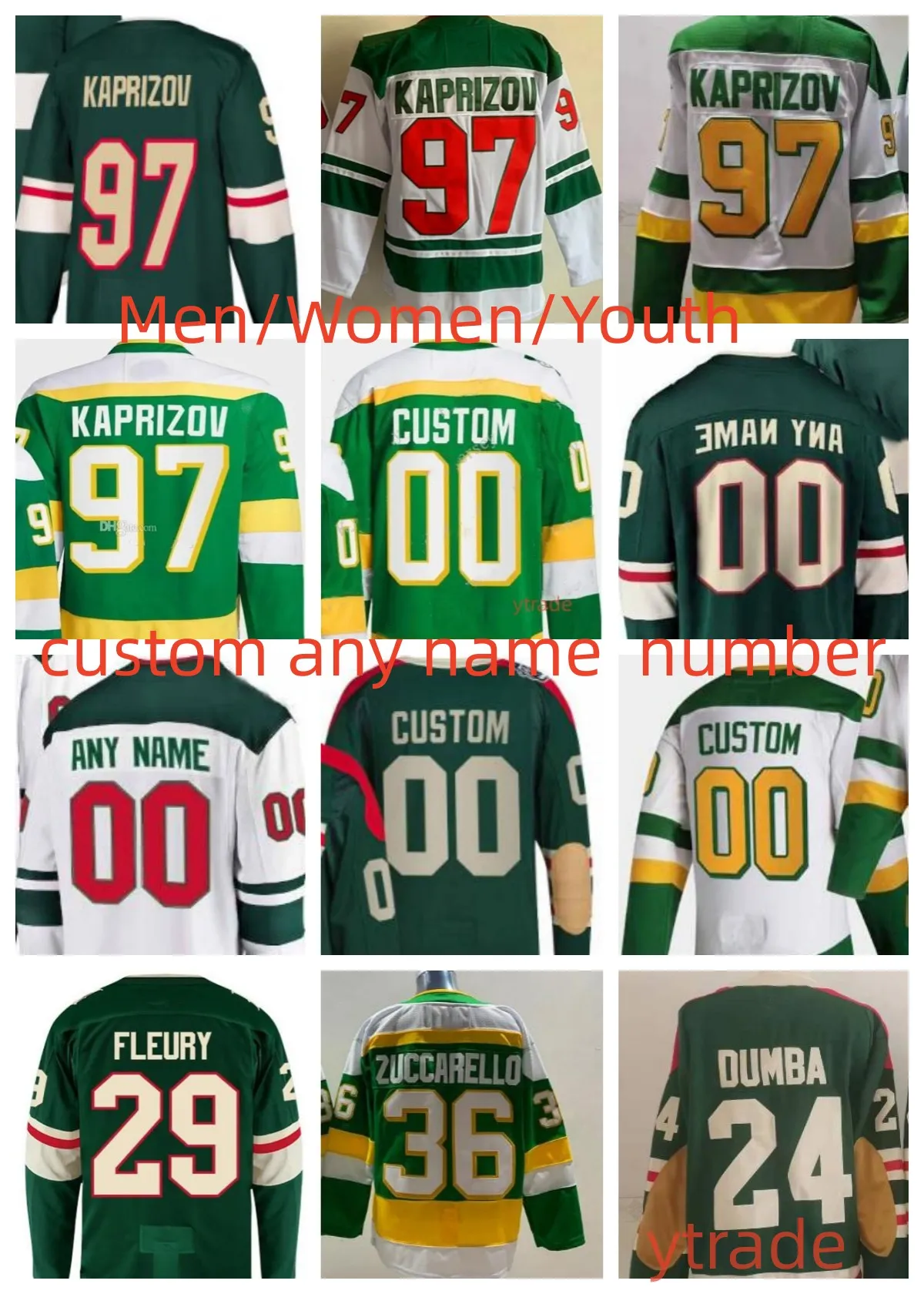 Hombres personalizados Niños Kirill Kaprizov Reverse Retro Jersey Mujeres Mats Zuccarello Marc-Andre Fleury Jared Spurgeon Pat Maroon Foligno Brock Faber Eriksson Ek Boldy Jerseys