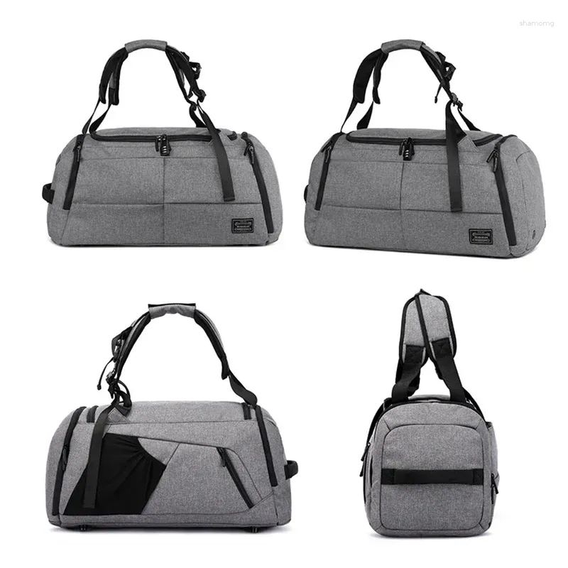 Bolsas de lona Bolsa de viaje Duffles de gran capacidad Mochila de equipaje para deportes Fitness Almacenamiento de computadora portátil con zapatos Bolsillo Mano de fin de semana