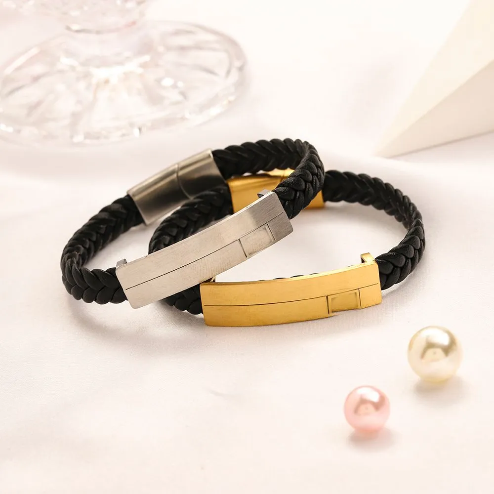 Bracciale rigido Gioielli moda Bracciale in oro Bracciale rigido da donna Polsino lavorato a maglia Catena Designer Lettera Gioielli Lettera Placcato oro 18 carati Amanti del matrimonio in acciaio inossidabile