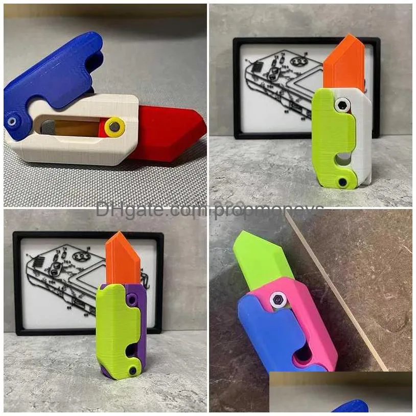 Portachiavi giocattolo di decompressione e giochi di novità sospesi per bambini 3D Carota Fidget Toy Relief Push Card Piccola stampata Christmas Drop Deliv Dhdxr