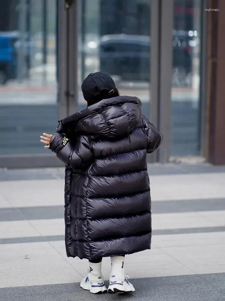 Winter Childrens Knee Length Down Coat Thickened Long Black Gold Cotton Outerwear For Girls Teen Snowsuit CH25 From Wujinxiajiu 28.38 DHgate.Com