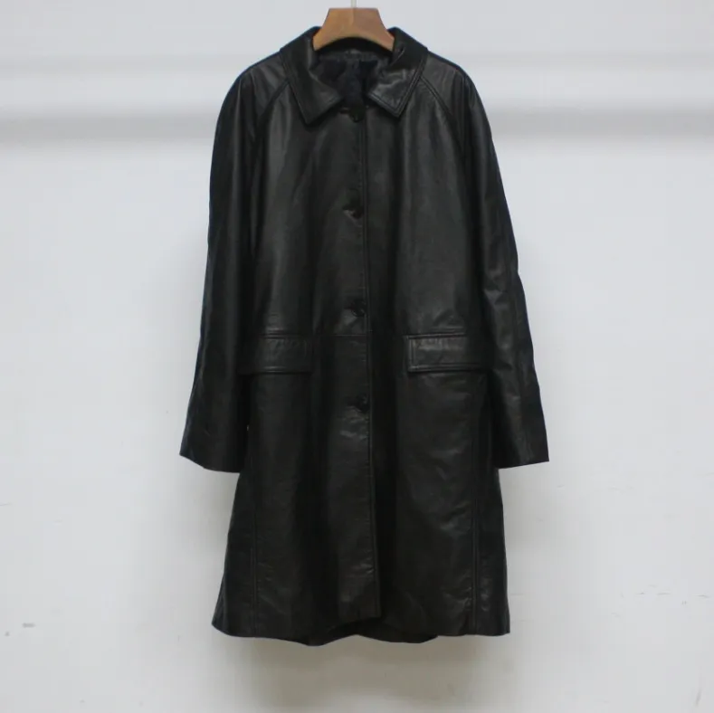 Totem New Raglan Sleeve Straight Grain Cowhide Coat Coat Coat