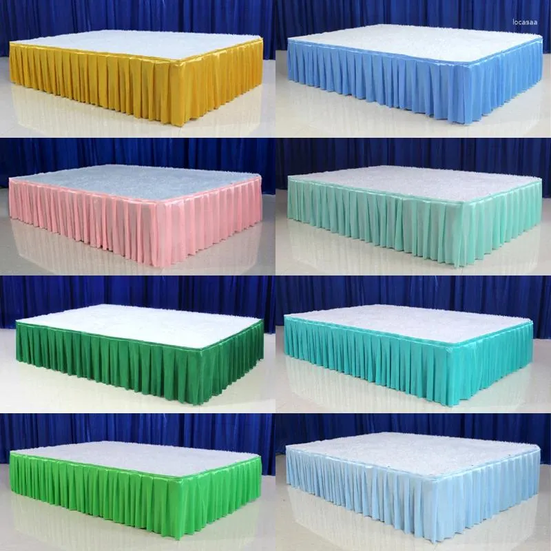Table Skirt 30cm High X 600 Cm Long Ice Silk Wedding Stage For Clothes Decoration Skirting Event Party