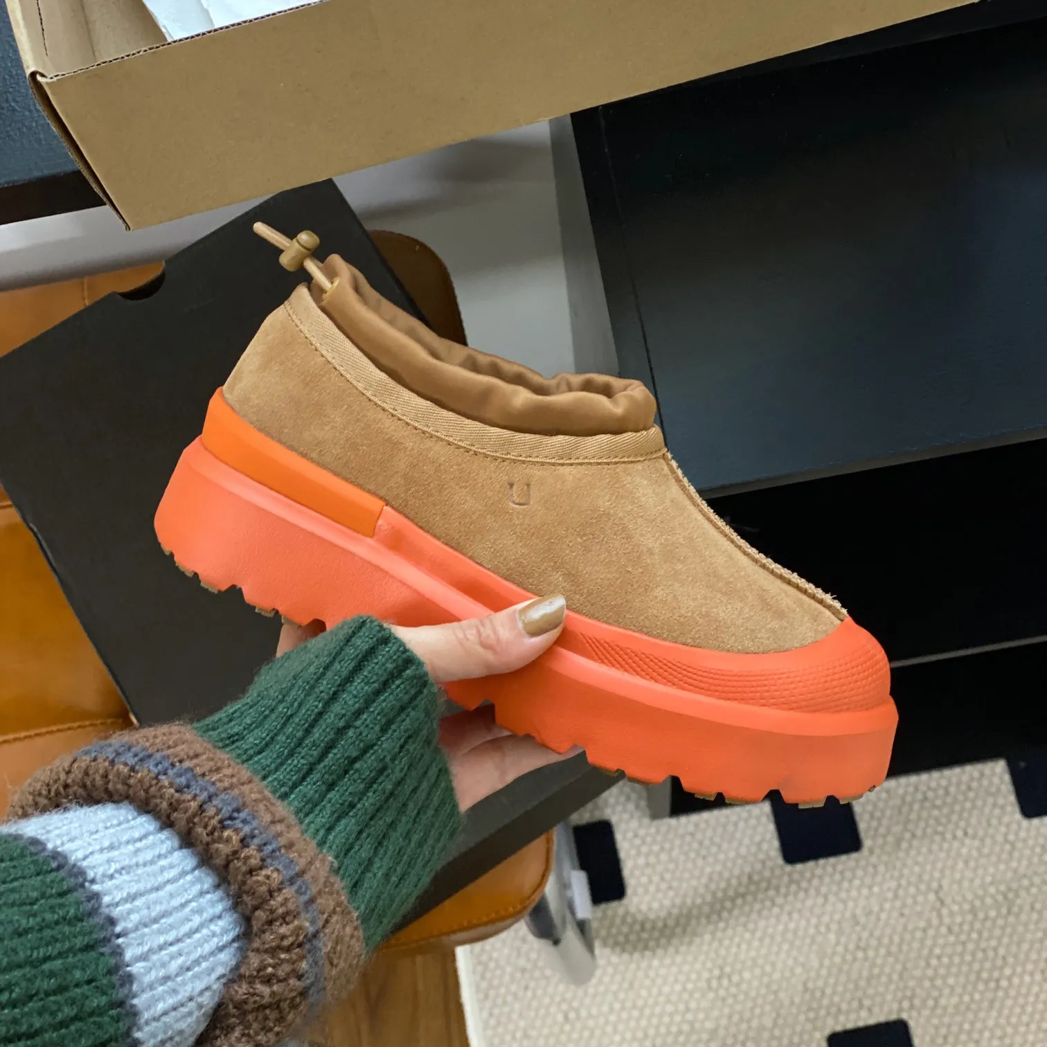 Designer australisk boot ull päls tasman väder hybrid toffel stövlar choklad chesut orange snö klassiska tossor män kvinnor vinter tazz vattentäta regnskor