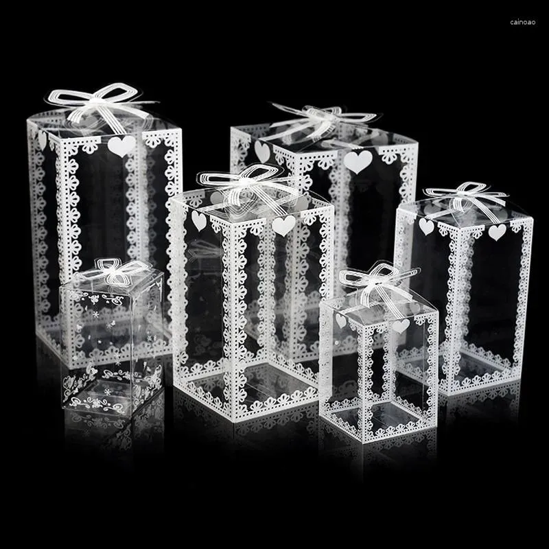 ギフトラップ200pcs/lot clear pvc boxパーティープラスチックパッケージ現在の花の誕生日ベビーシャワー透明ボックス